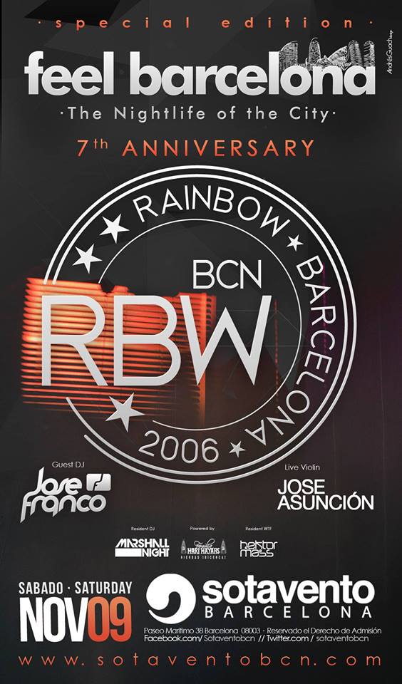 Jose Franco @ Sotavento Barcelona 7th Anniversary Rainbow Barcelona